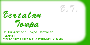 bertalan tompa business card